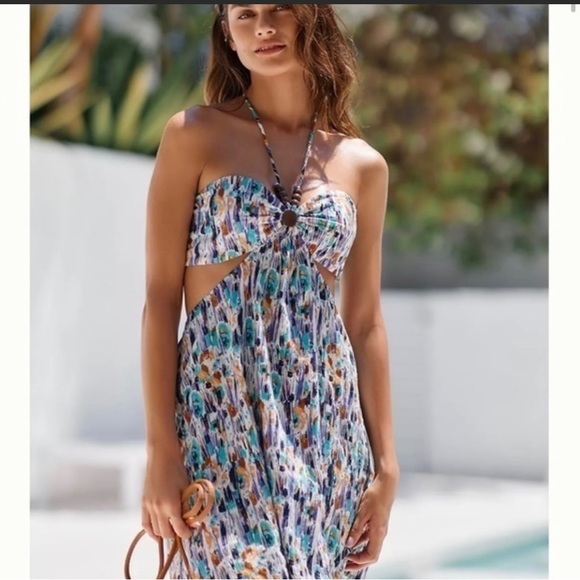 BY ANTHROPOLOGIE BEADED MINI DRESS SIZE L COLOR BLUE NWT - Picture 2 of 12